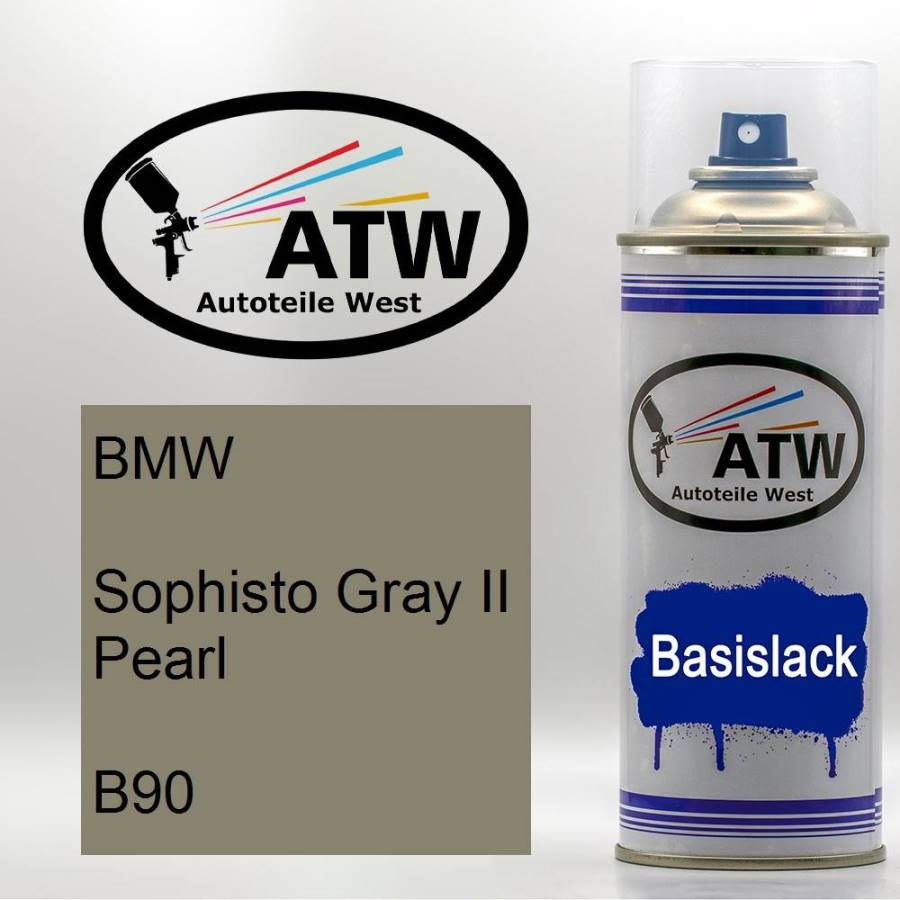 BMW, Sophisto Gray II Pearl, B90: 400ml Sprühdose, von ATW Autoteile West.